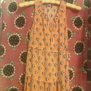 CHARMING SUNDRESS SCALLOPED NECKLINE LAYERED LOOKLONG SZ S